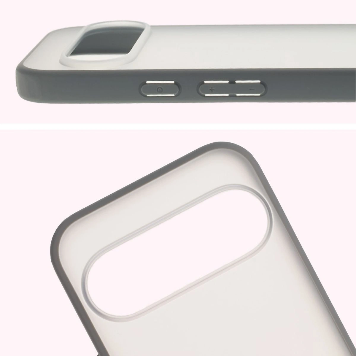 Kryt Bizon Case Angelo Google Pixel 10 / 10 Pro semi-transparent with a gray frame