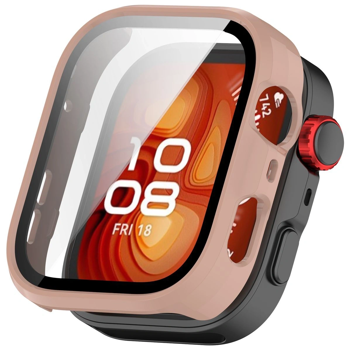 Kryt Bizon Case+Glass Watch Huawei Watch Fit 4 Pro pink