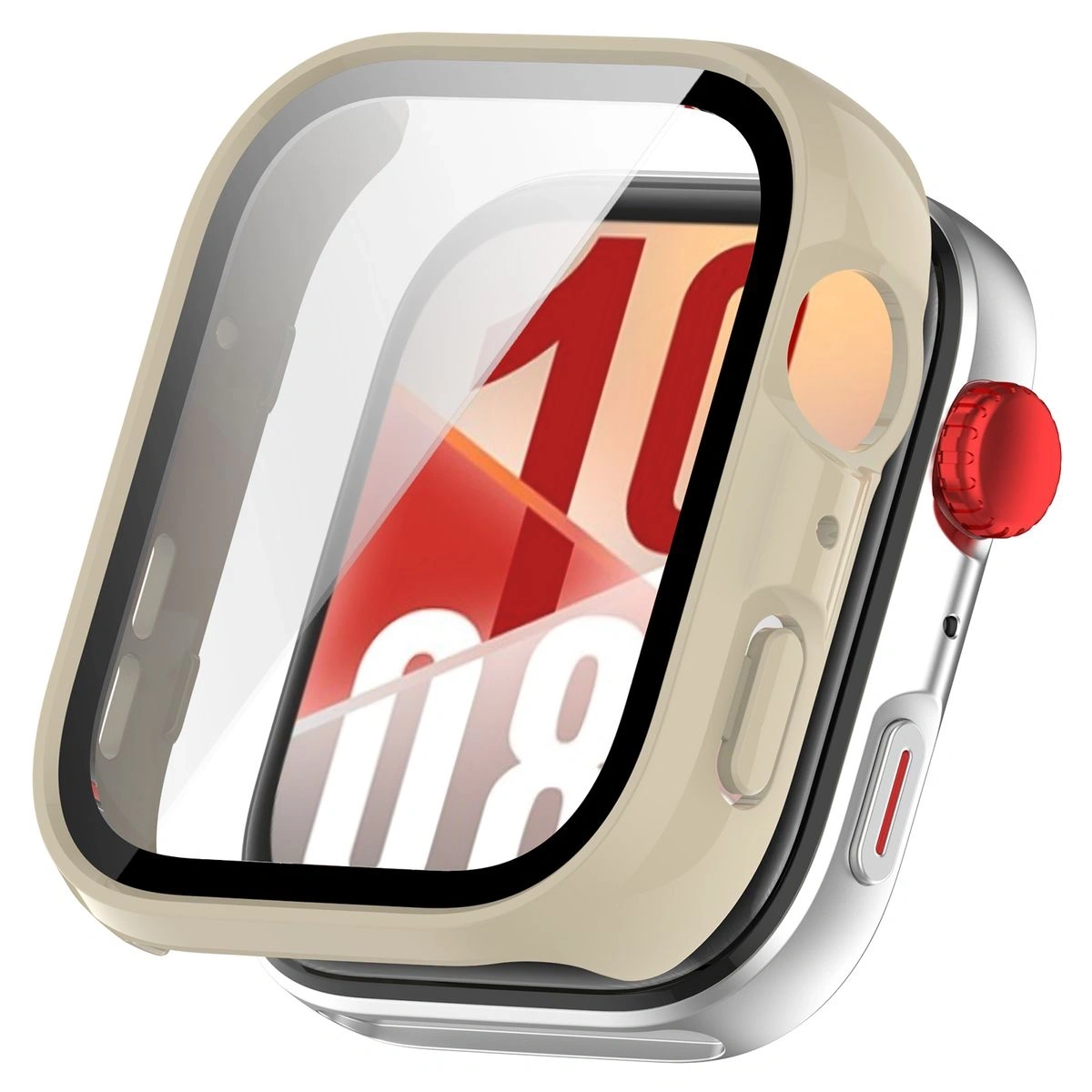 Kryt Bizon Case+Glass Watch Huawei Watch Fit 4 beige