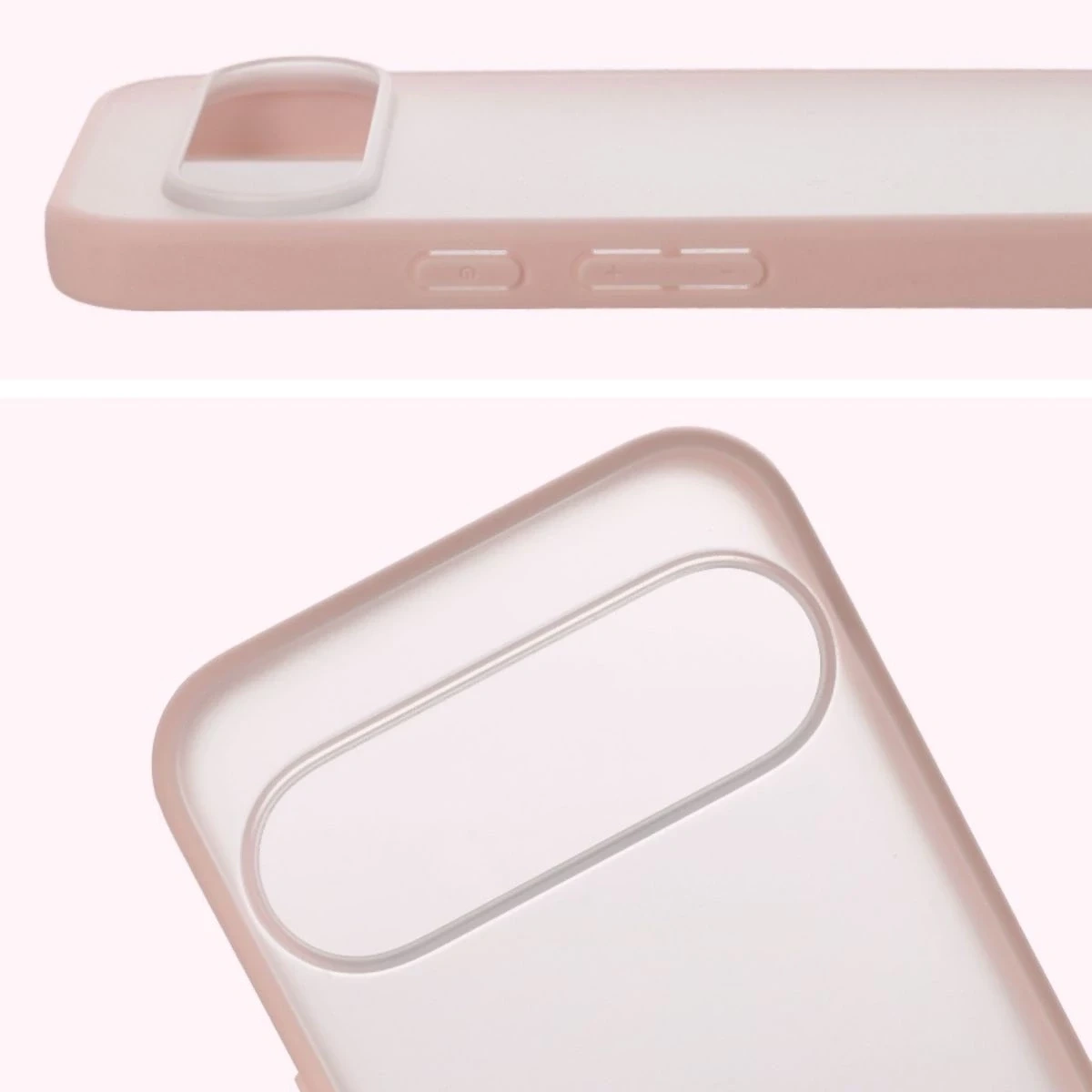 Kryt Bizon Case Angelo Google Pixel 10 Pro XL semi-transparent with a pink frame