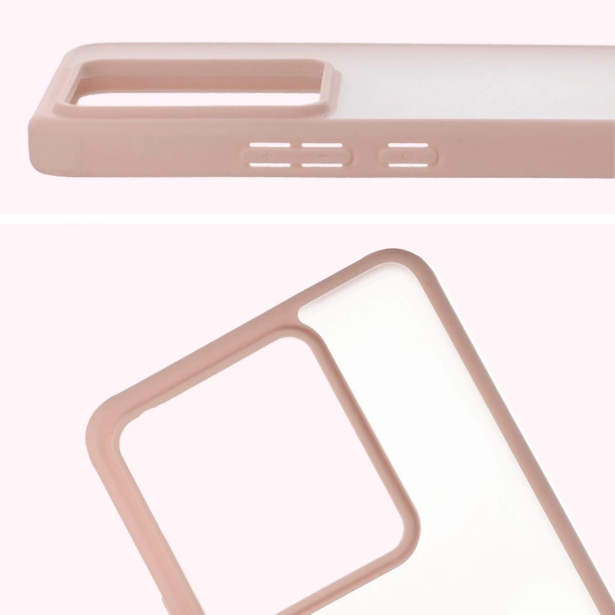 Kryt Bizon Case Angelo Realme GT 7 / 7T semi-transparent with a pink frame