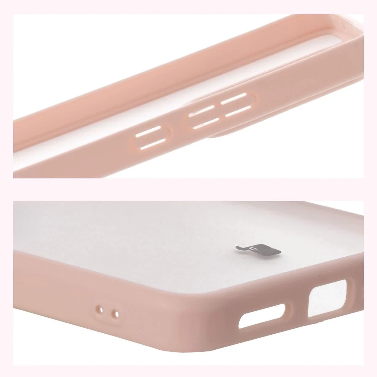 Kryt Bizon Case Angelo Realme GT 7 / 7T semi-transparent with a pink frame