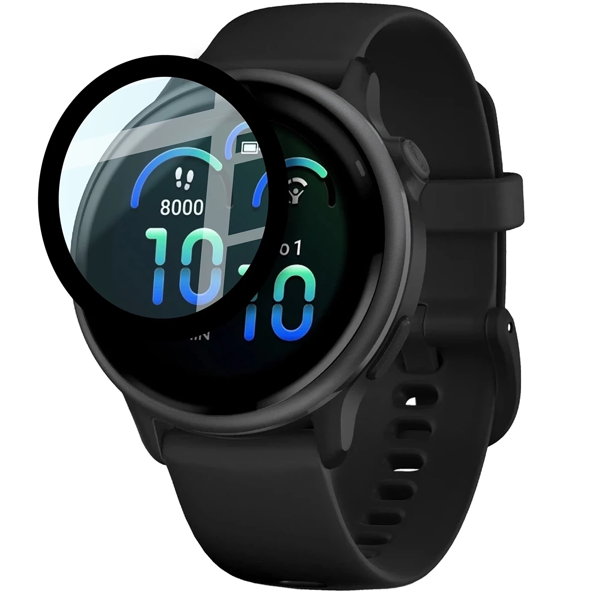 Ochranné sklo Bizon Glass Watch Edge Hybrid Garmin Vivoactive 6 black