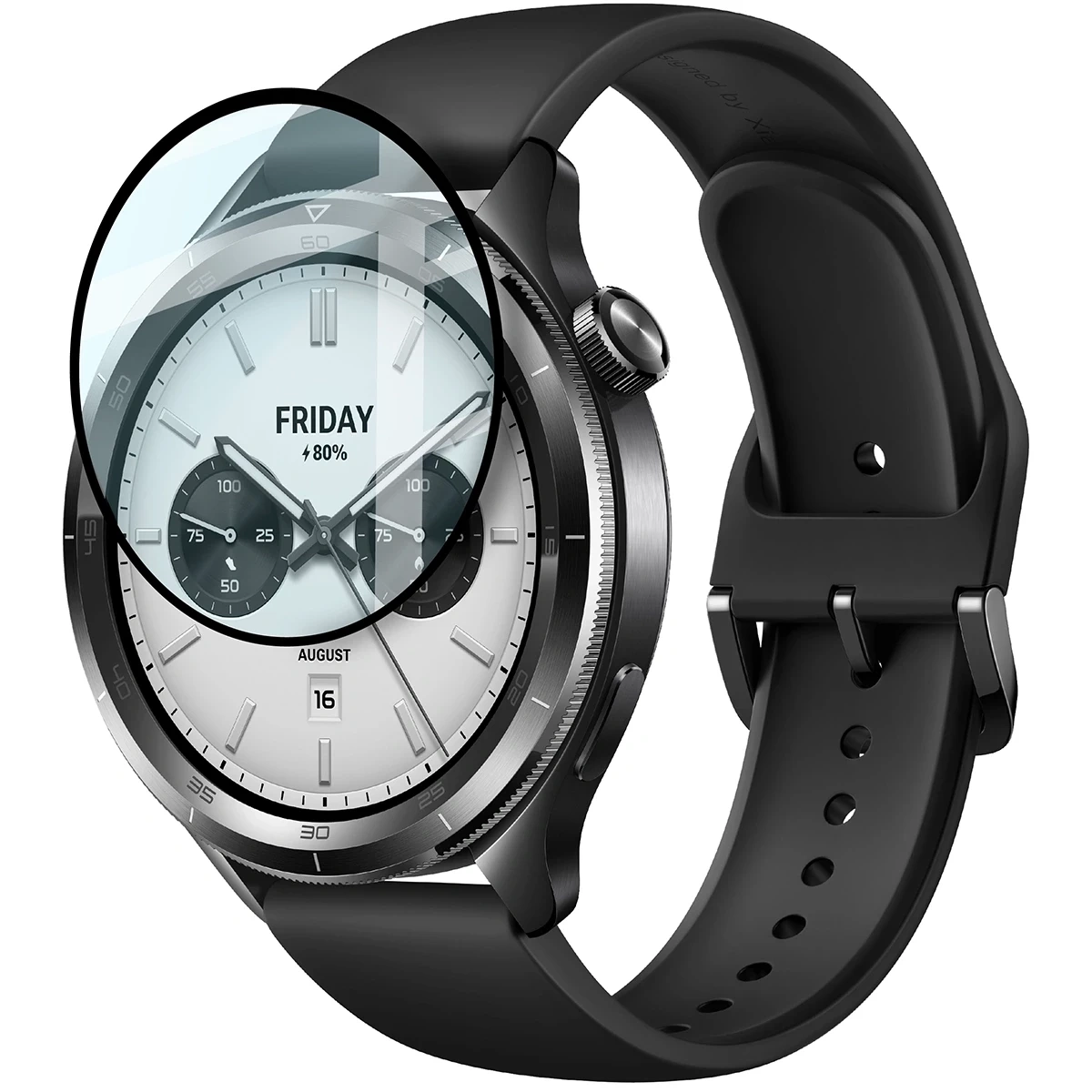 Ochranné sklo Bizon Glass Watch Edge Hybrid Xiaomi Watch S4 black