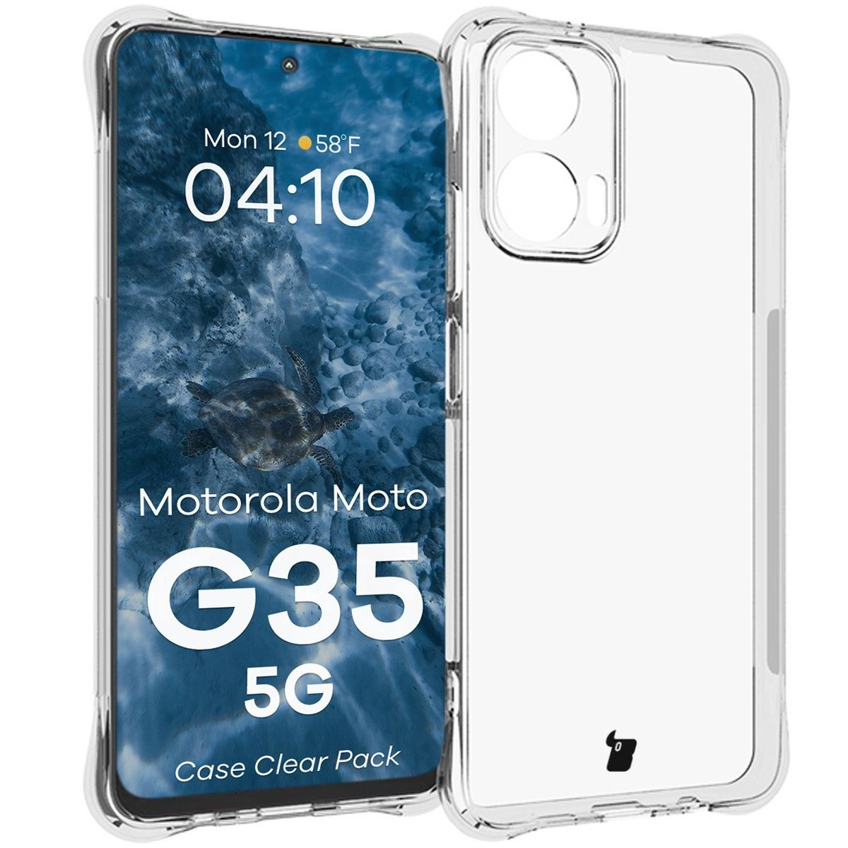 Kryt Bizon Case Clear Pack case + 2x screen film Motorola Moto G35 5G