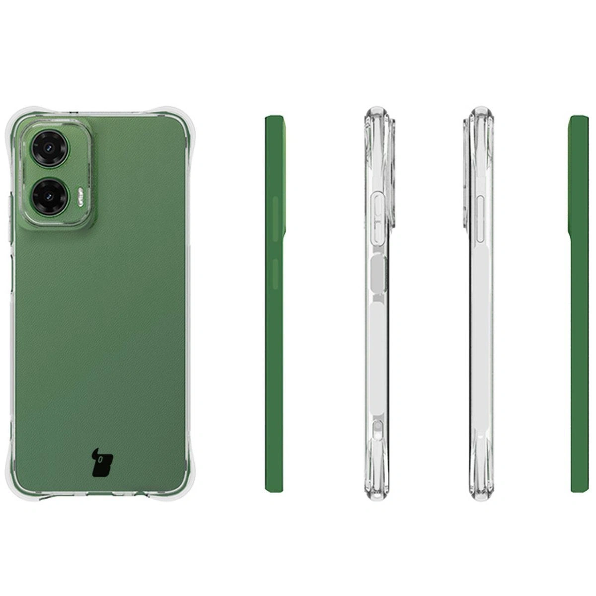 Kryt Bizon Case Clear Pack case + 2x screen film Motorola Moto G35 5G