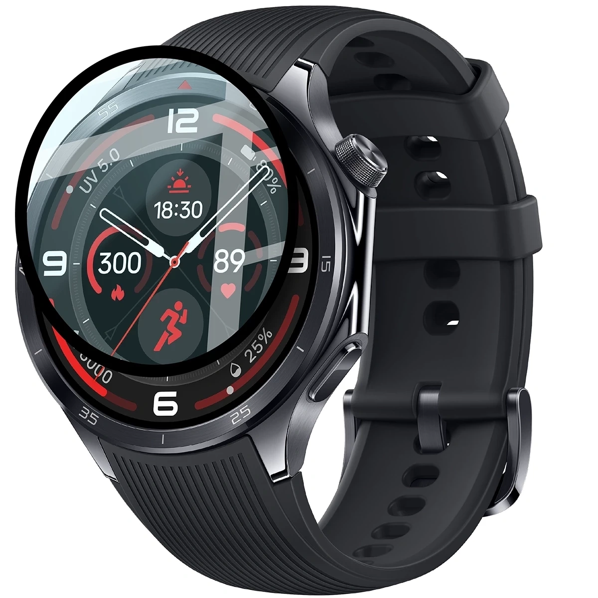 Ochranné sklo Bizon Glass Watch Edge Hybrid OnePlus Watch 3 black