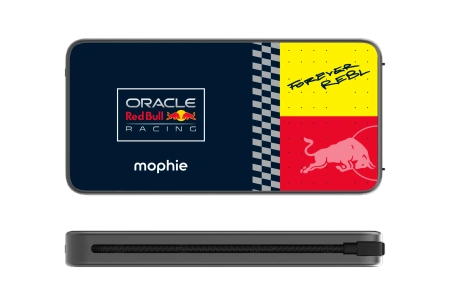 Mophie Powerstation Plus 10K Red Bull Racing 10000mAh Power Bank with built-in USB-C and Lightning cable