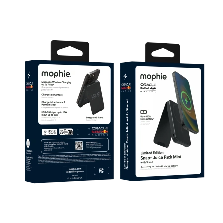 Mophie Snap+ Powerstation Mini Stand Red Bull Racing 5000mAh Magnetic Power Bank with stand