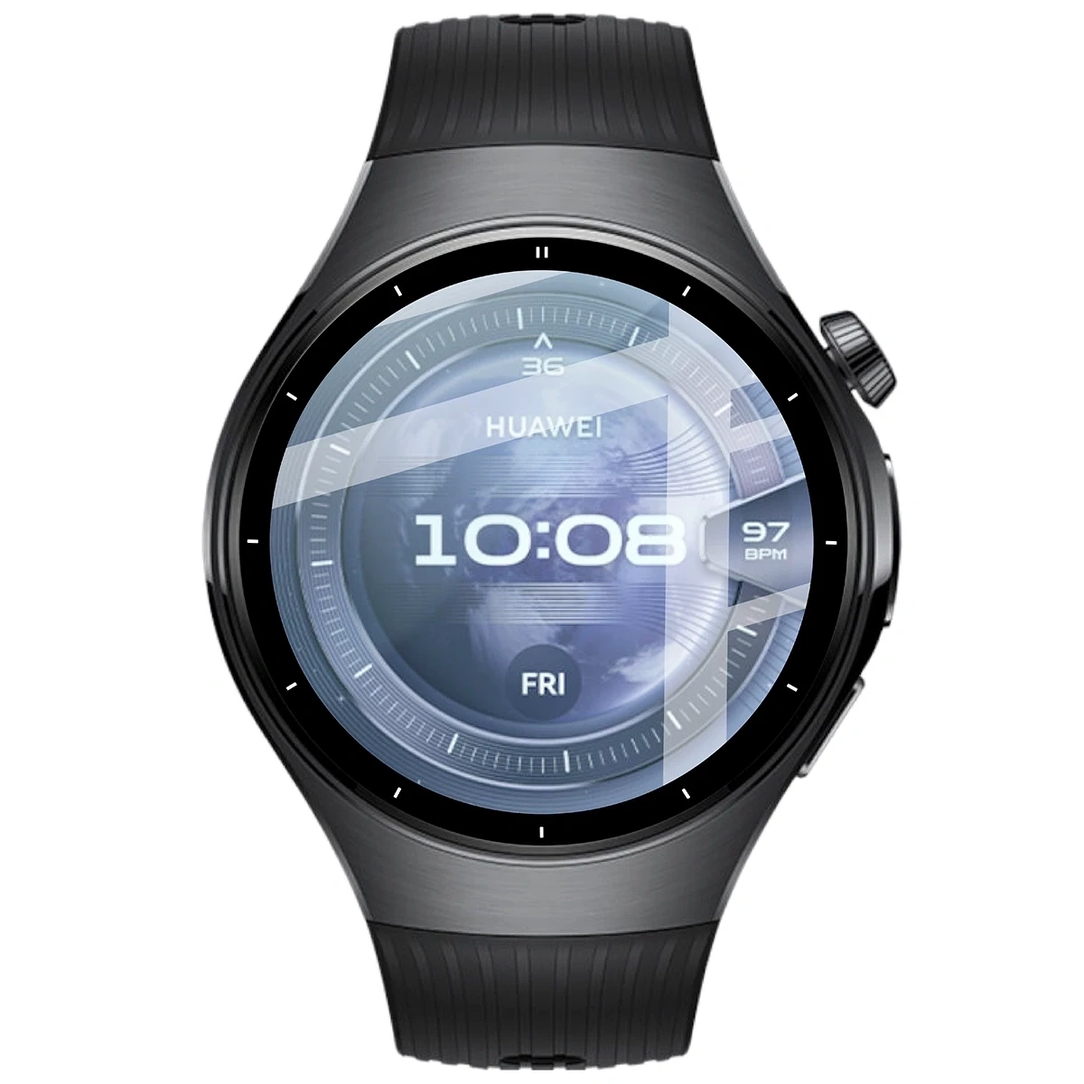 Ochranné sklo Bizon Glass Watch Edge Hybrid Huawei Watch 5 46mm black