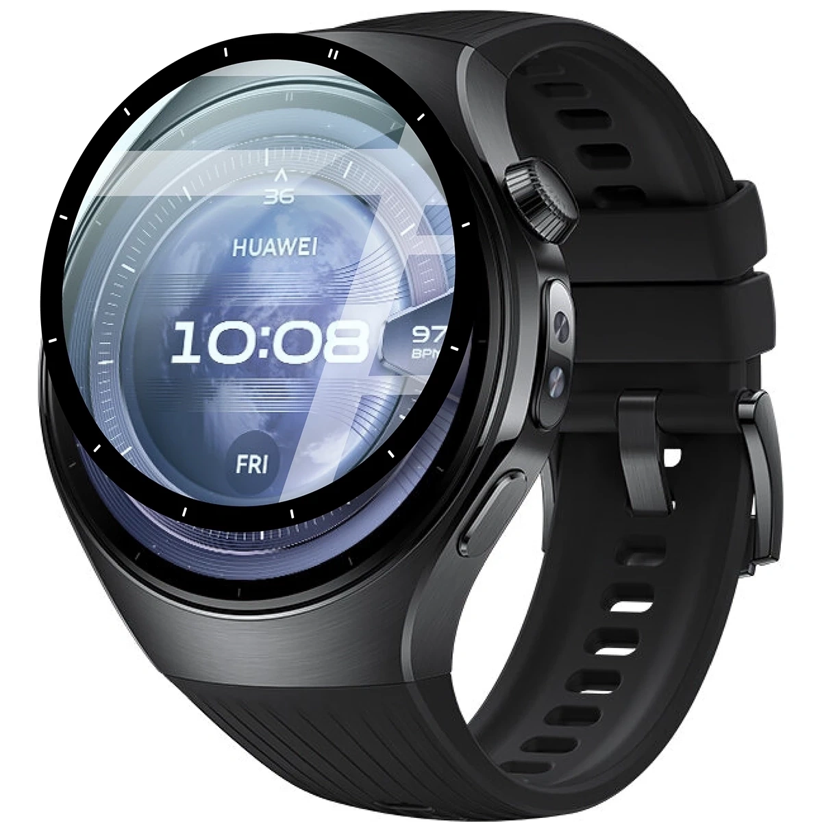 Ochranné sklo Bizon Glass Watch Edge Hybrid Huawei Watch 5 46mm black