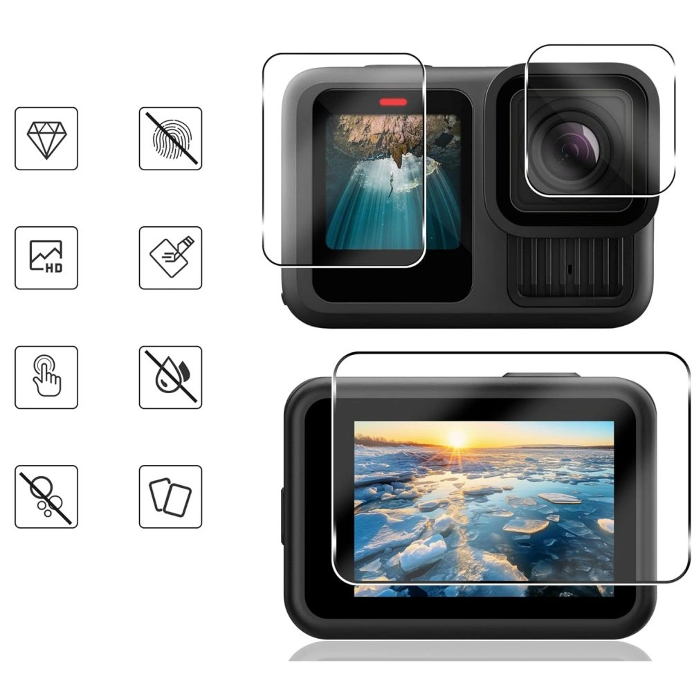 Kryt Tech-Protect Glass Fit+ GoPro Hero 9 / 10 / 11 / 12 Clear [2 PACK]