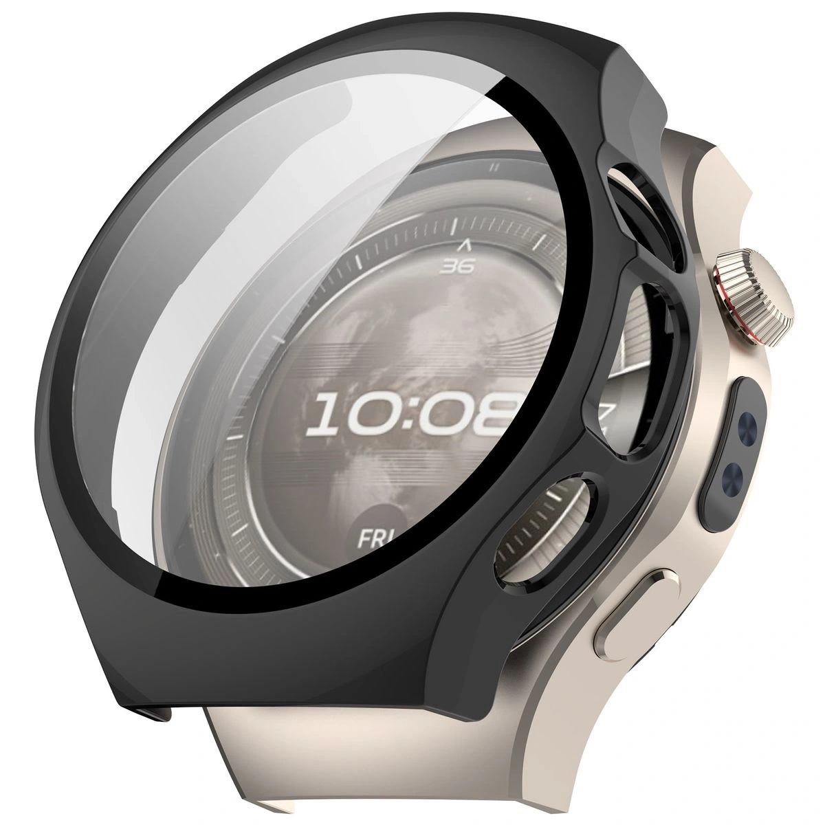 Kryt Bizon Case+Glass Watch Huawei Watch 5 42mm black