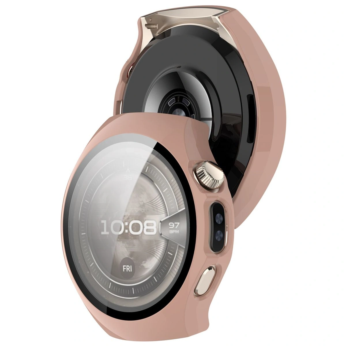 Kryt Bizon Case+Glass Watch Huawei Watch 5 42mm pink