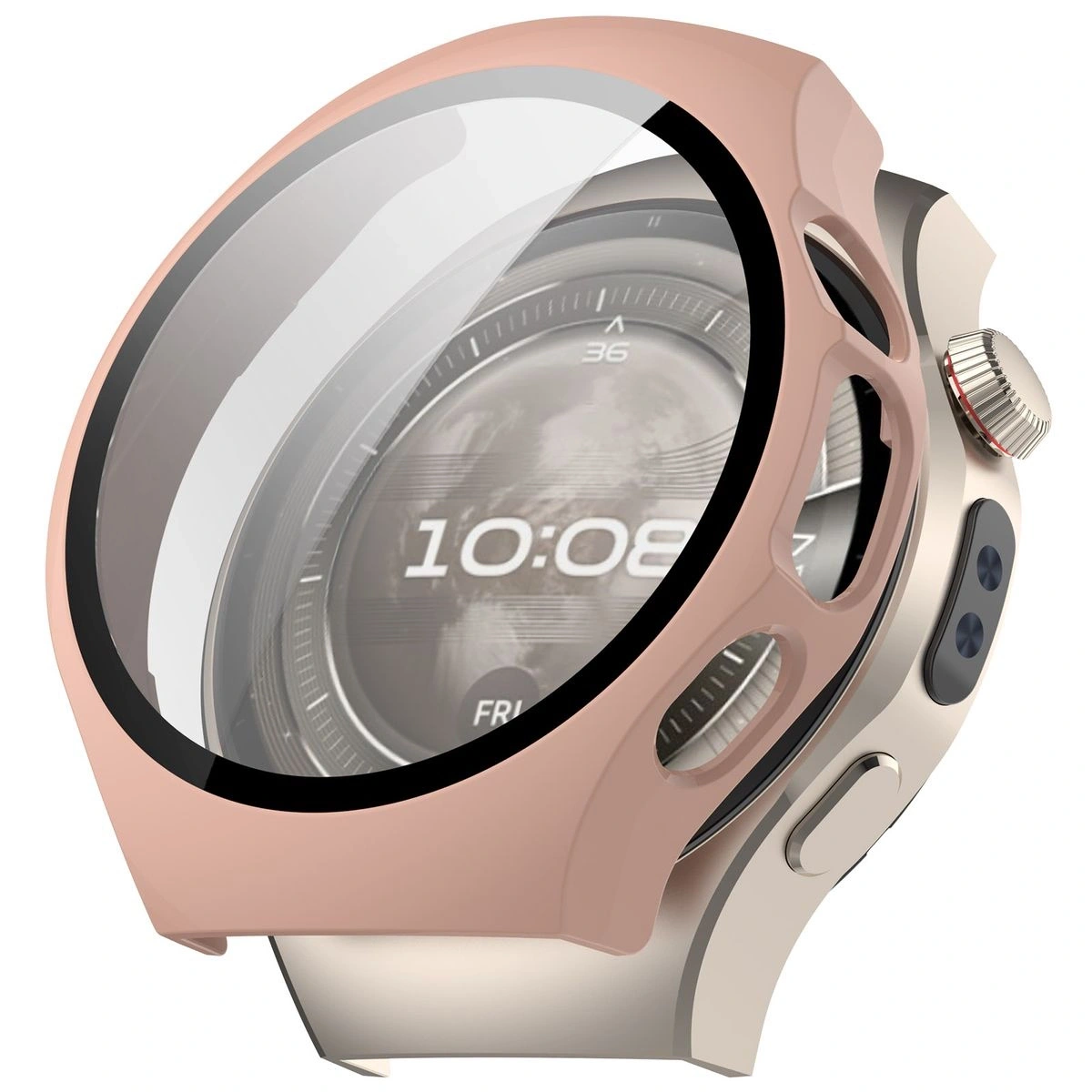 Kryt Bizon Case+Glass Watch Huawei Watch 5 42mm pink