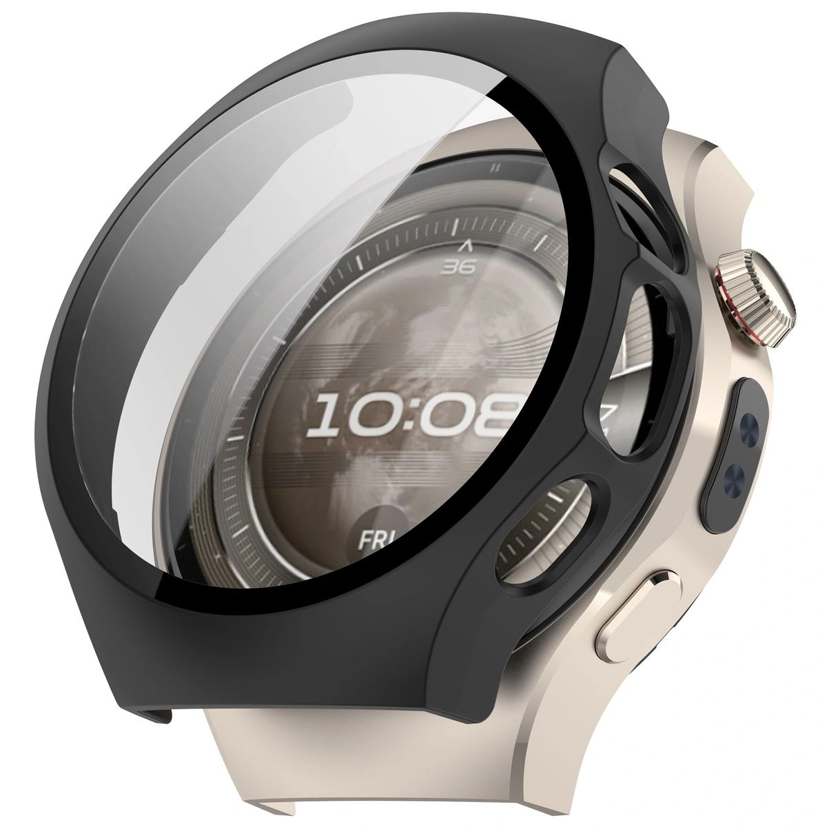 Kryt Bizon Case+Glass Watch Huawei Watch 5 42mm matte black