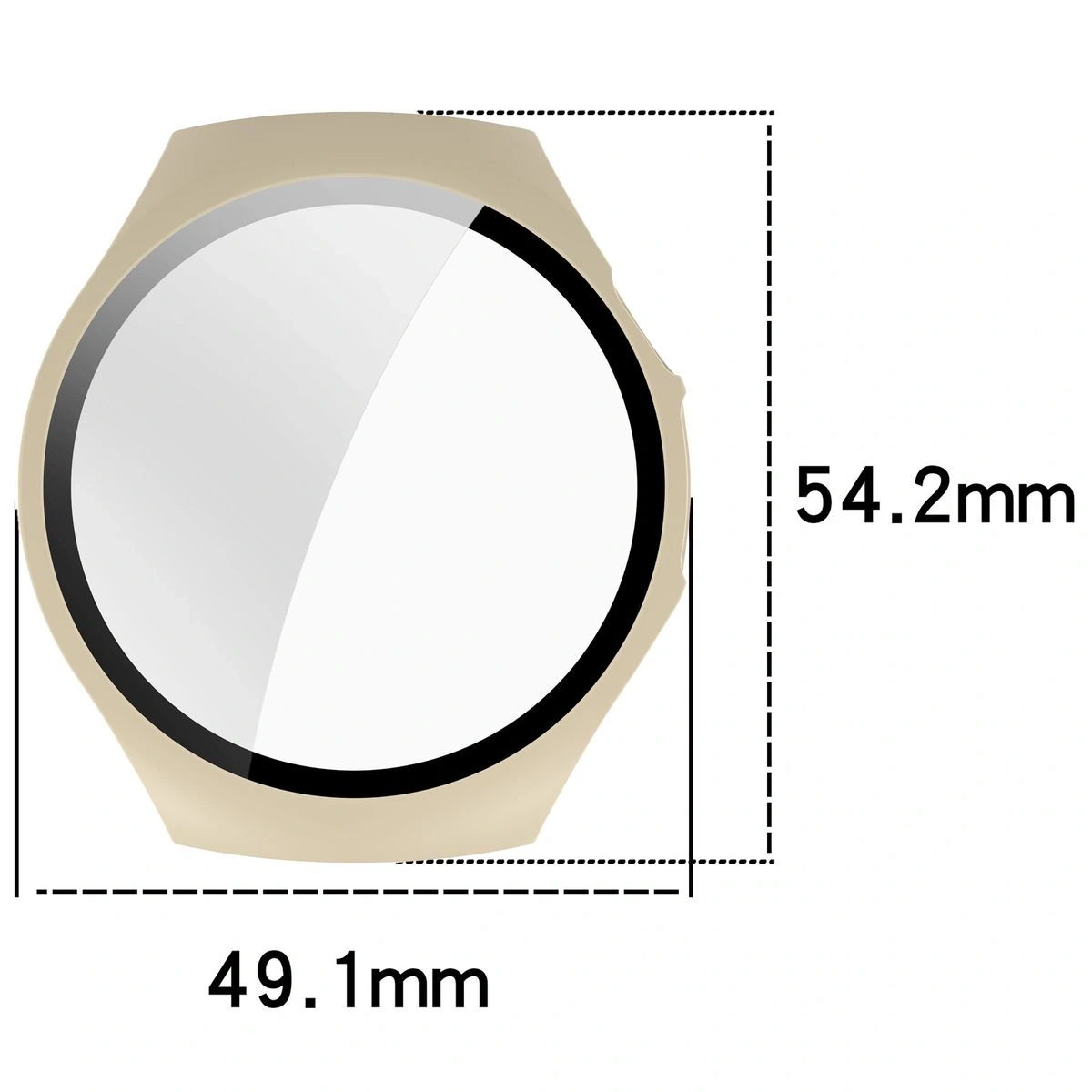 Kryt Bizon Case+Glass Watch Huawei Watch 5 46mm beige