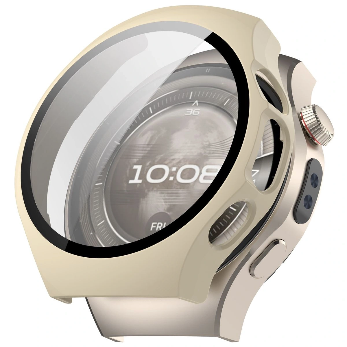 Kryt Bizon Case+Glass Watch Huawei Watch 5 46mm beige