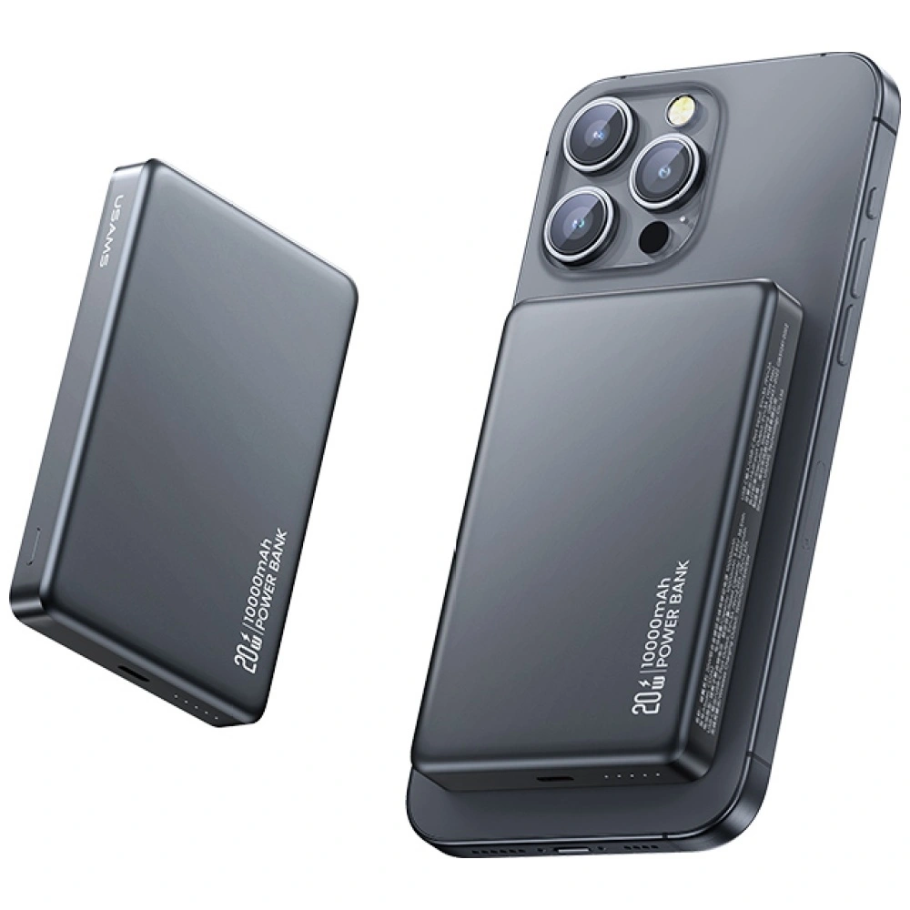 USAMS CY Series CD242 Powerbank 10000mAh 20W Magnetic Wireless titanium