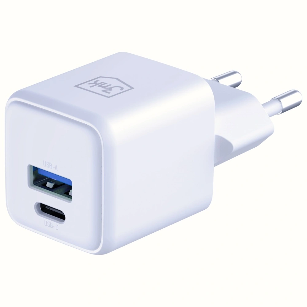 Síťová nabíječka 3MK Hyper GaN Charger 20W USB-A, USB-C PD QC4+ white