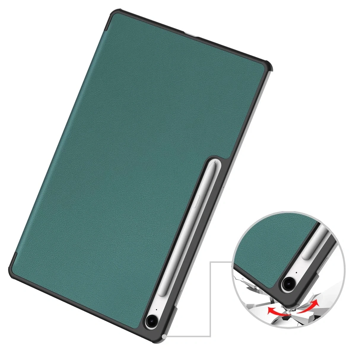 Kryt Bizon Case Tab Croc Samsung Galaxy Tab S10 FE+ Plus dark green