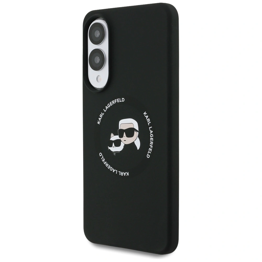 Kryt Karl Lagerfeld Silicone Double Heads And Circle MagSafe Samsung Galaxy S25 Edge black