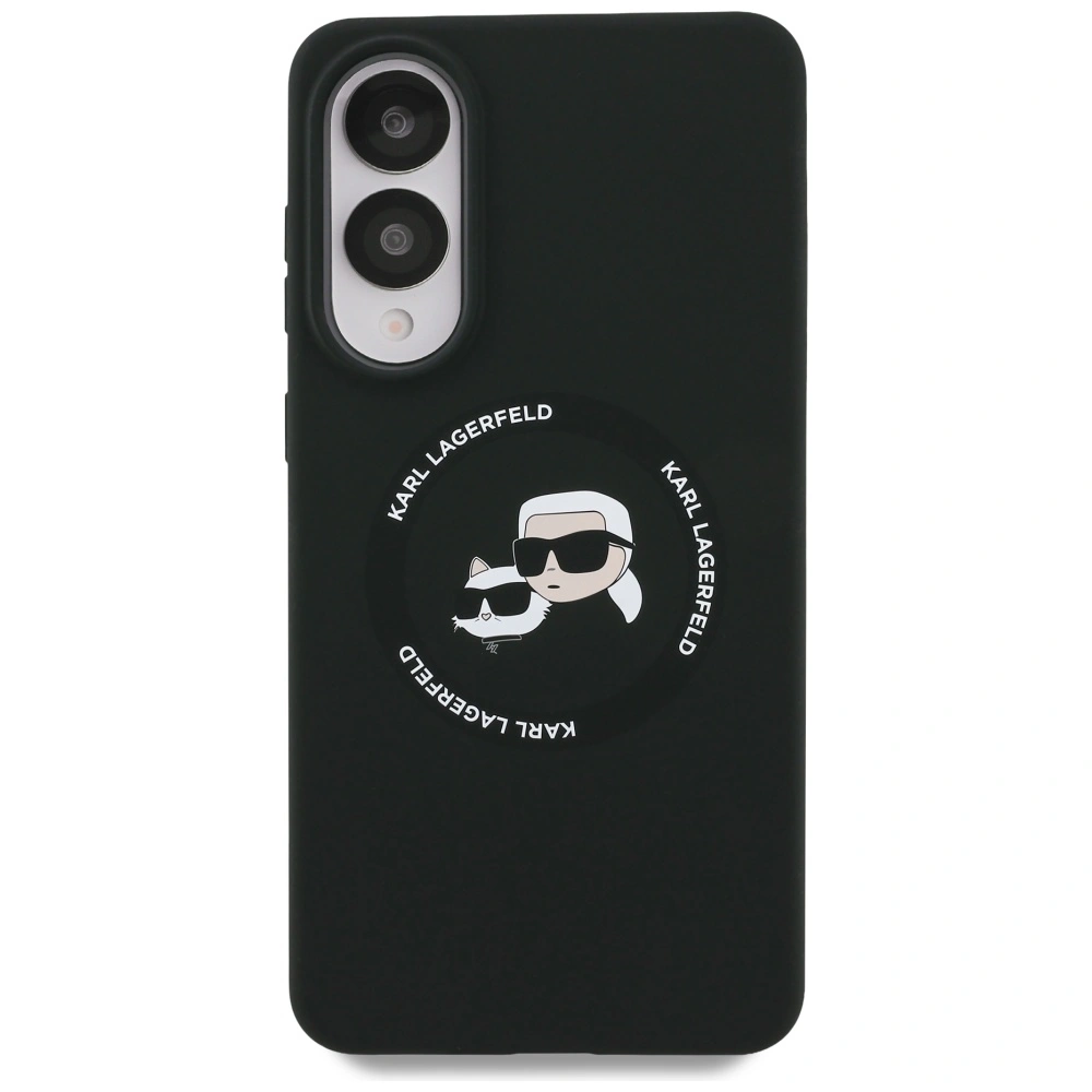 Kryt Karl Lagerfeld Silicone Double Heads And Circle MagSafe Samsung Galaxy S25 Edge black