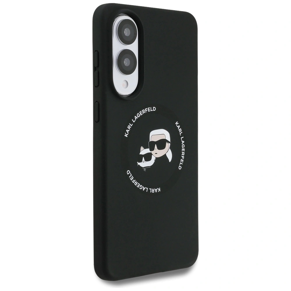 Kryt Karl Lagerfeld Silicone Double Heads And Circle MagSafe Samsung Galaxy S25 Edge black
