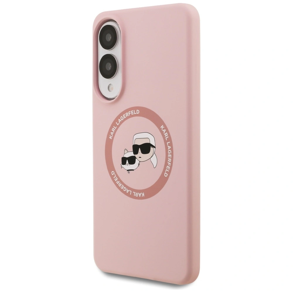 Kryt Karl Lagerfeld Silicone Double Heads And Circle MagSafe Samsung Galaxy S25 Edge pink