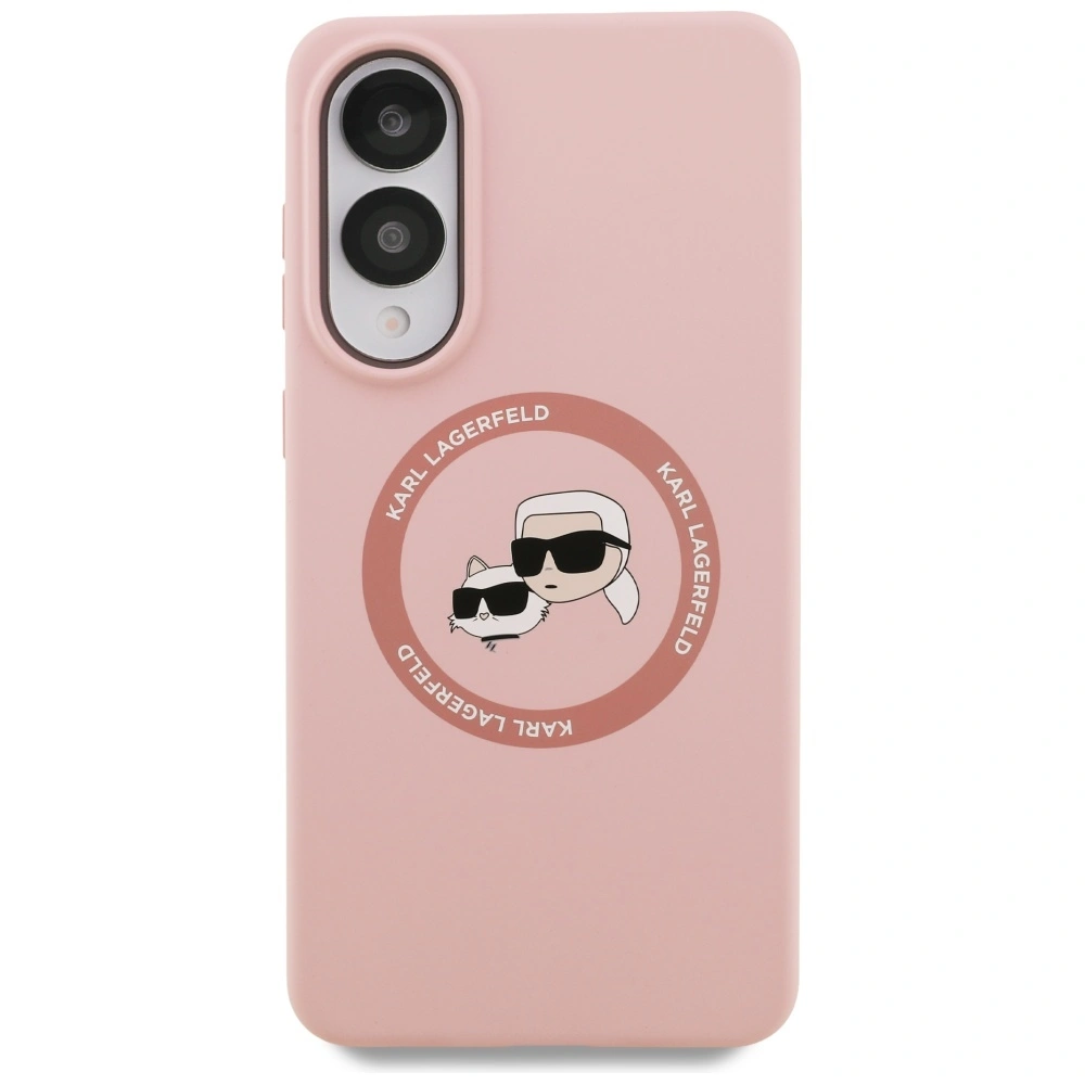 Kryt Karl Lagerfeld Silicone Double Heads And Circle MagSafe Samsung Galaxy S25 Edge pink