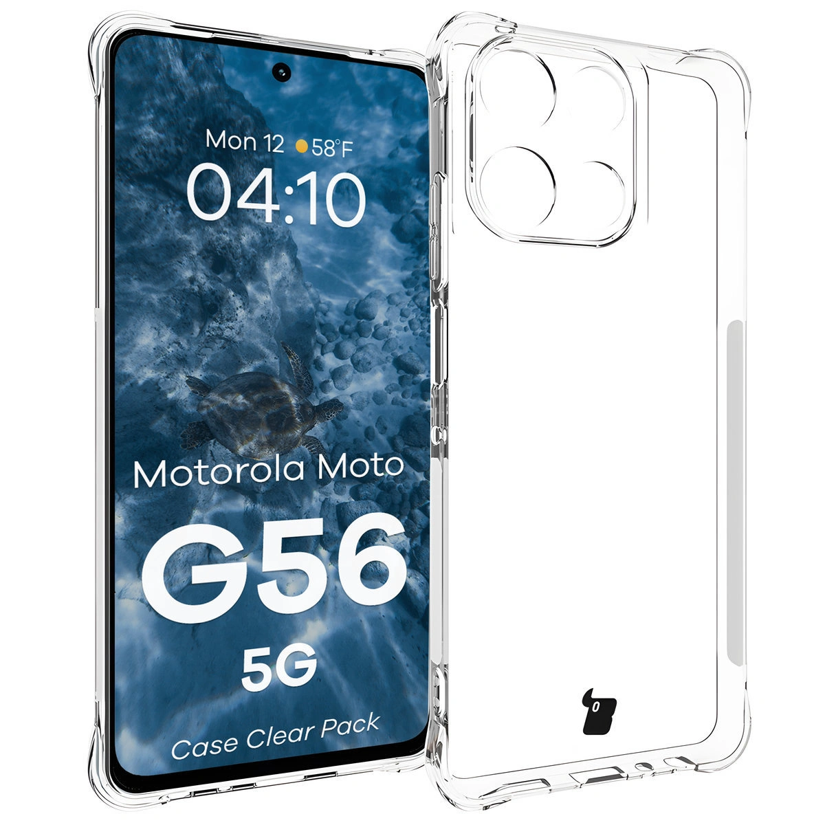 Kryt Bizon Case Clear Pack case + 2x tempered glass Motorola Moto G56 5G