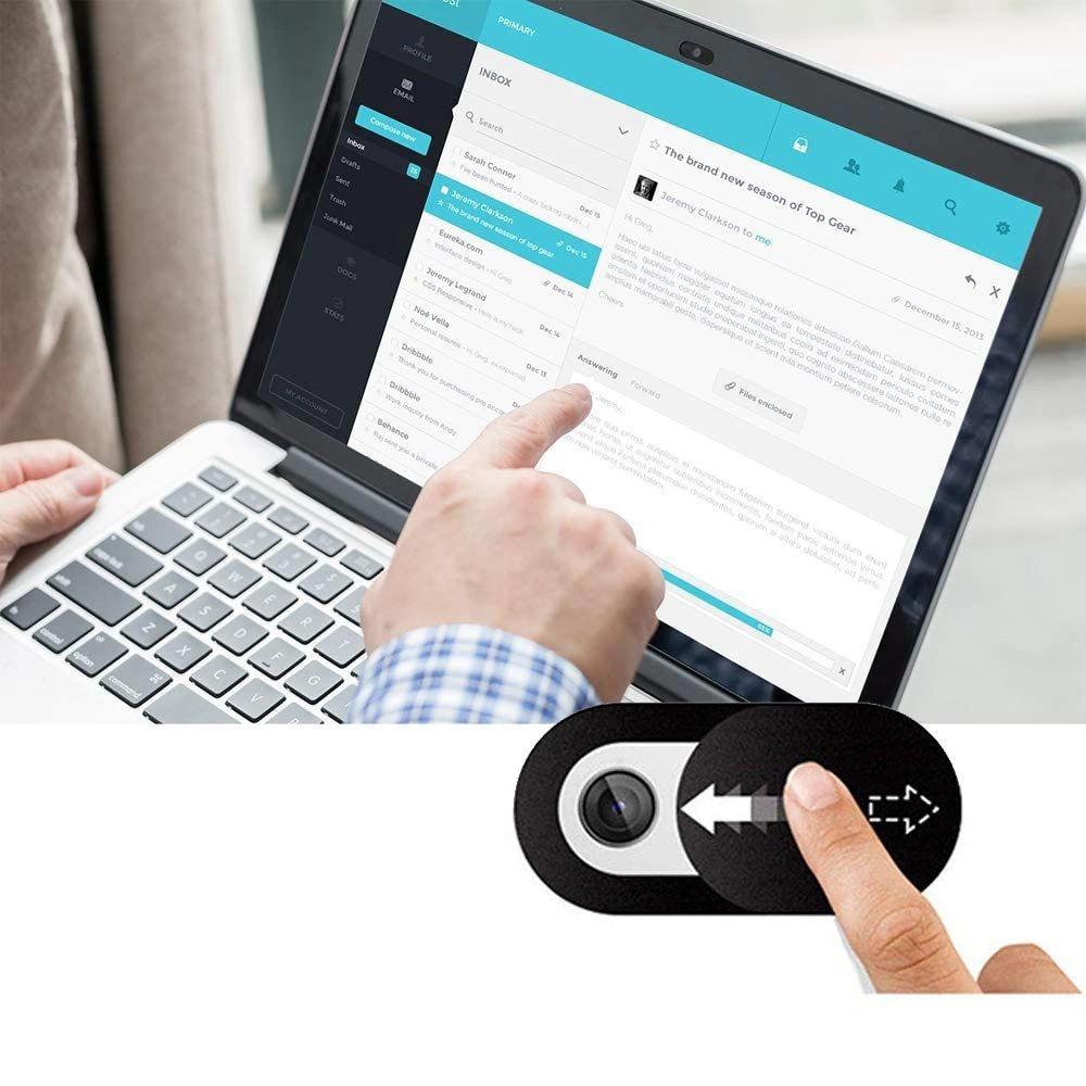 Kryt Tech-Protect Cam Fit+ Laptop Webcam Cover Black [3 PACK]