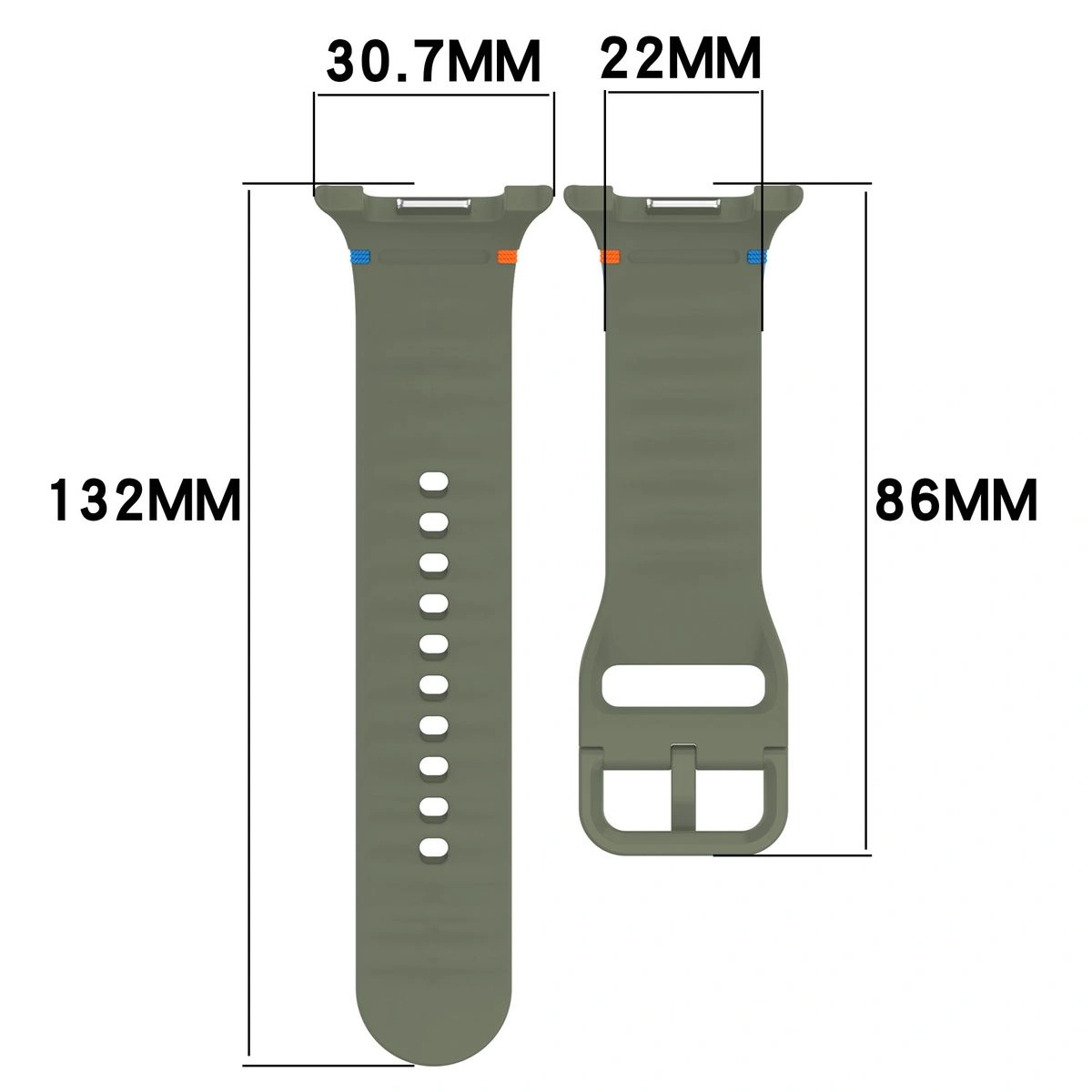 Kryt Bizon Strap Watch Silicone G Samsung Galaxy Watch 8 40mm / 44mm / 8 Classic 46mm dark green
