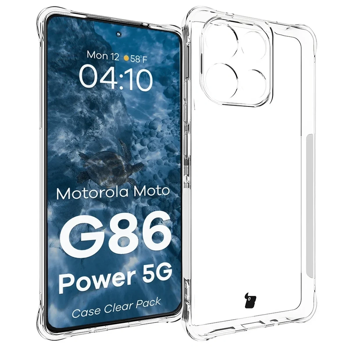Kryt Bizon Case Clear Pack case + 2x screen film Motorola Moto G86 Power 5G