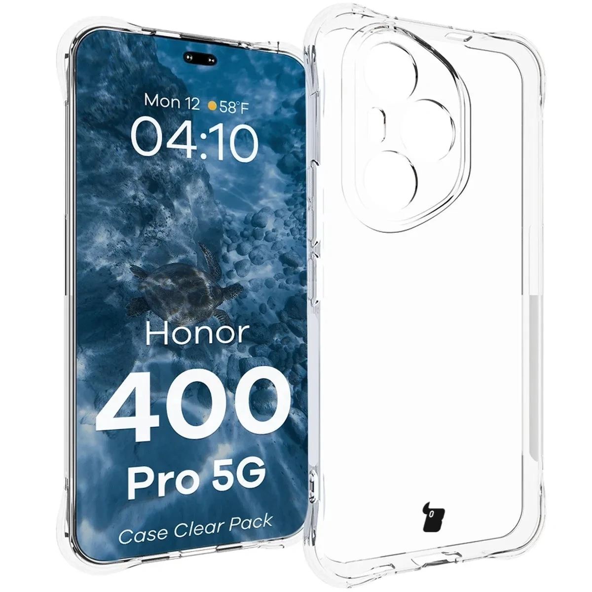 Kryt Bizon Case Clear Pack case + 2x screen film Honor 400 Pro