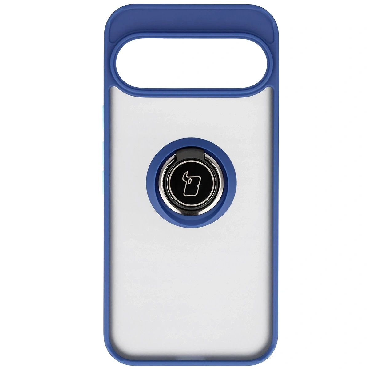 Kryt Bizon Case Hybrid Ring Google Pixel 10 Pro XL smoked with a navy blue frame