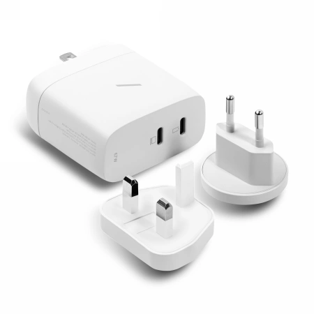 Síťová nabíječka Native Union Fast GaN Charger 67W 2xUSB-C PD + adapter US/UK/EU included (white)