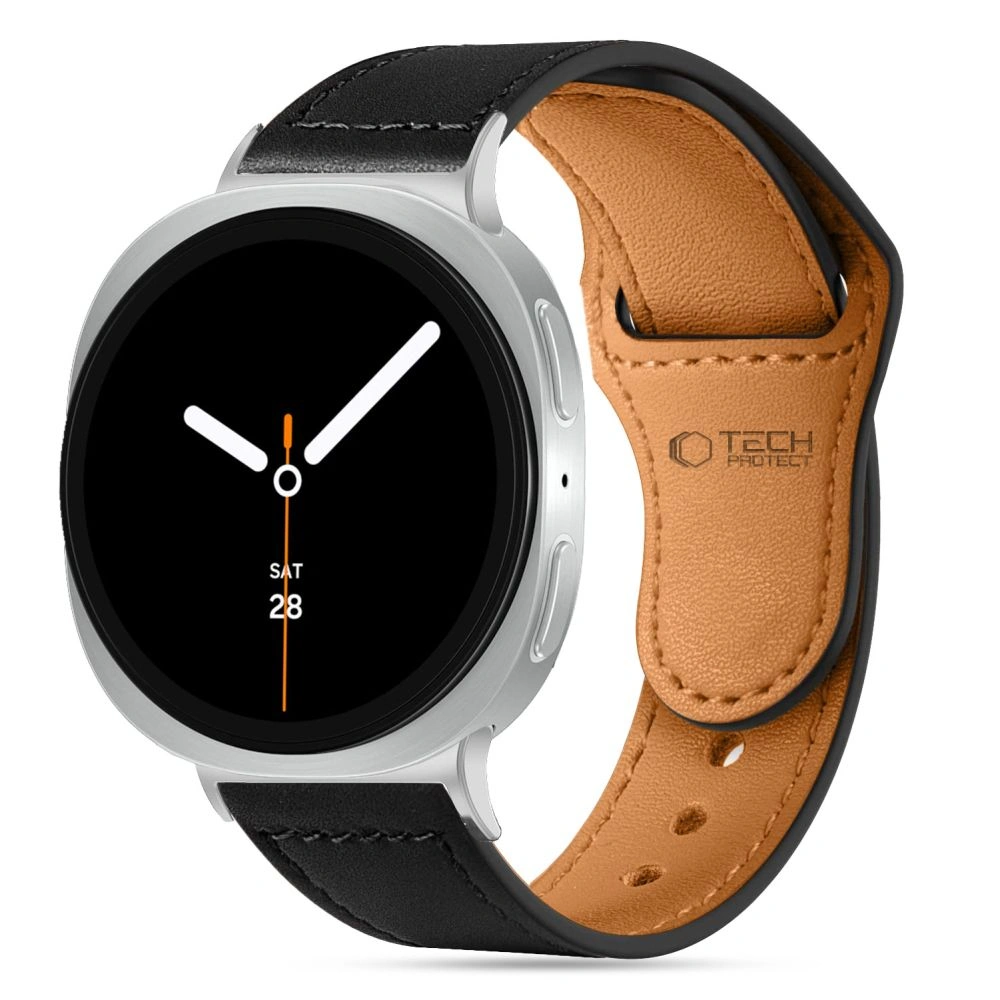 Kryt Tech-Protect Leatherfit Samsung Galaxy Watch 8 / Classic 40/44/46mm Black