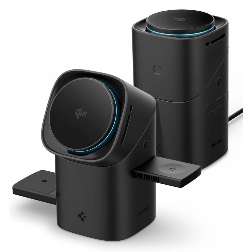 Bezdrátová nabíječka Spigen Essential EF223MS 3in1 Qi2 Rotary Magnetic MagSafe Wireless Charger Black