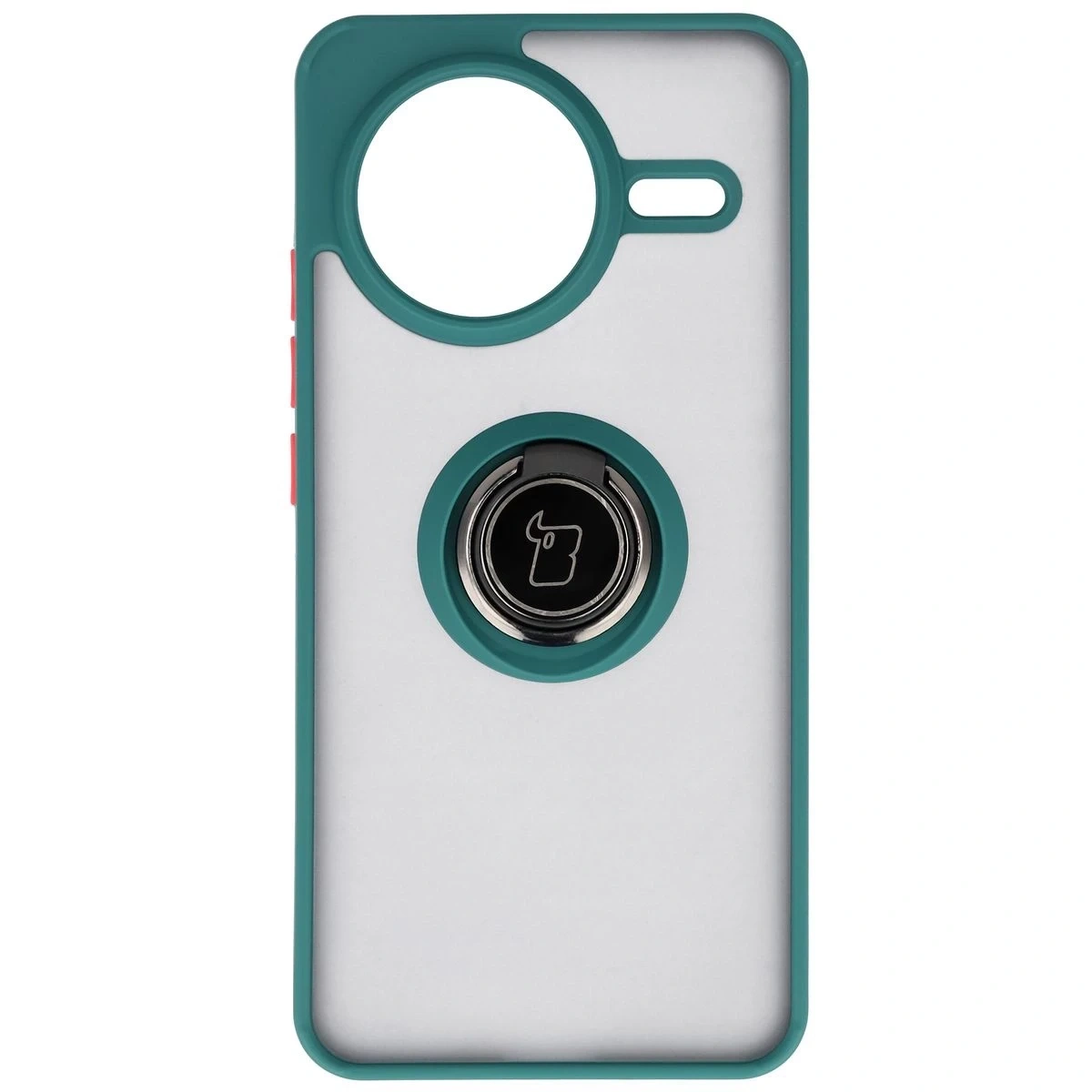 Kryt Bizon Case Hybrid Ring Xiaomi POCO F7 Pro smoked with a dark green frame