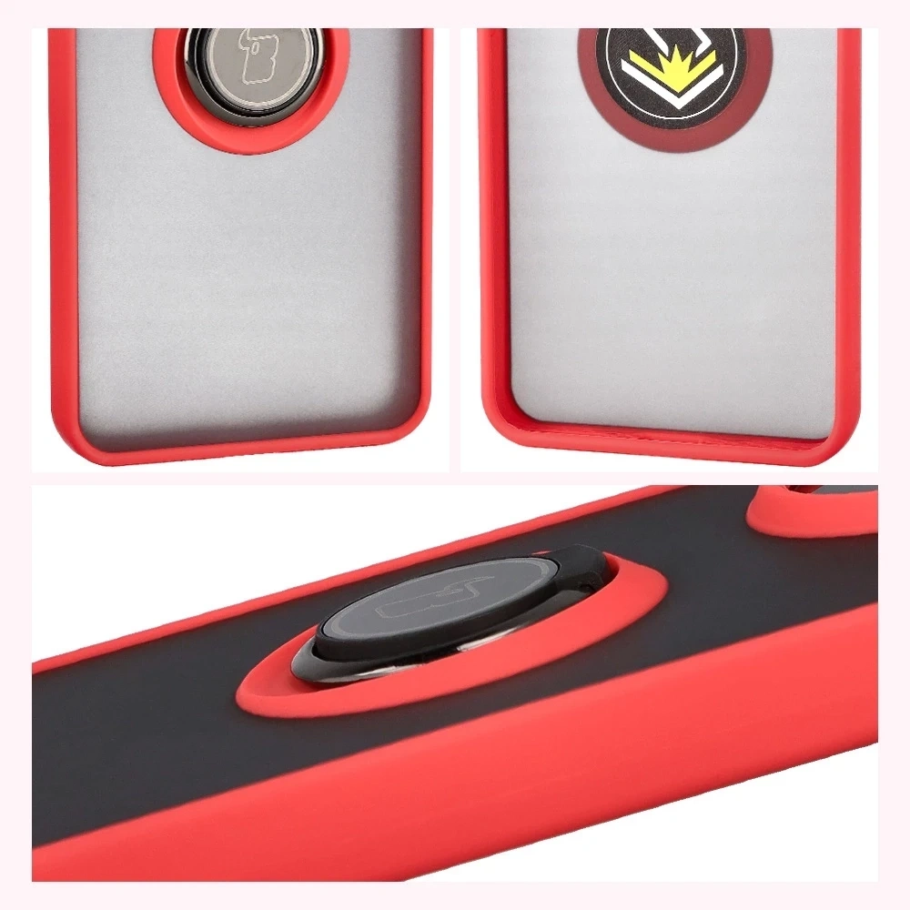 Kryt Bizon Case Hybrid Ring Xiaomi POCO F7 Pro smoked with a red frame