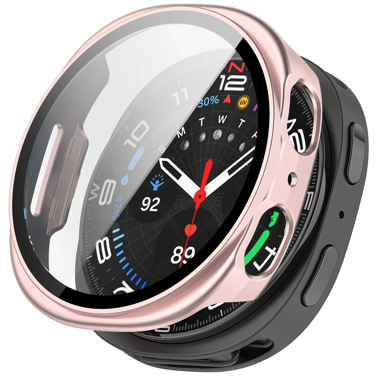 Kryt Bizon Case+Glass Watch Samsung Galaxy Watch 8 44mm satin pink