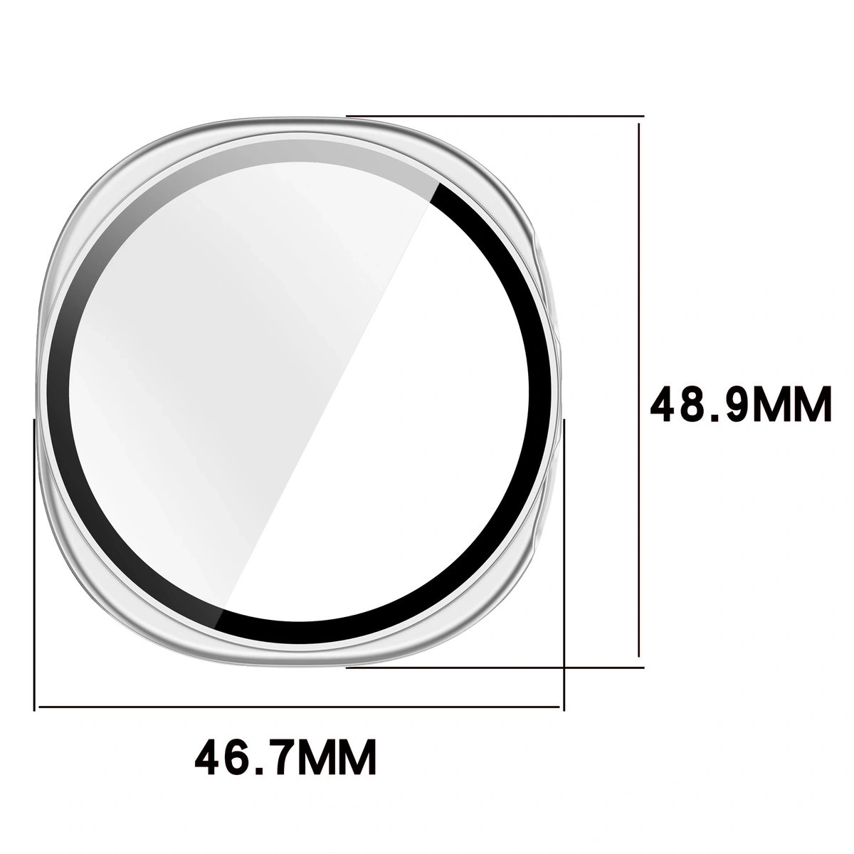 Kryt Bizon Case+Glass Watch Samsung Galaxy Watch 8 44mm silver