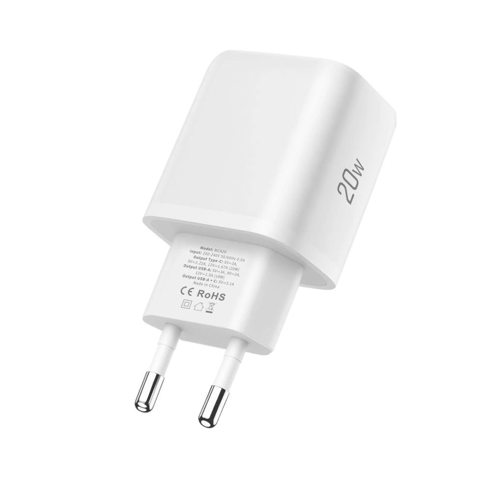Síťová nabíječka Tech-Protect NCA20 USB-A, USB-C Network Charger PD 20W / QC3.0 White