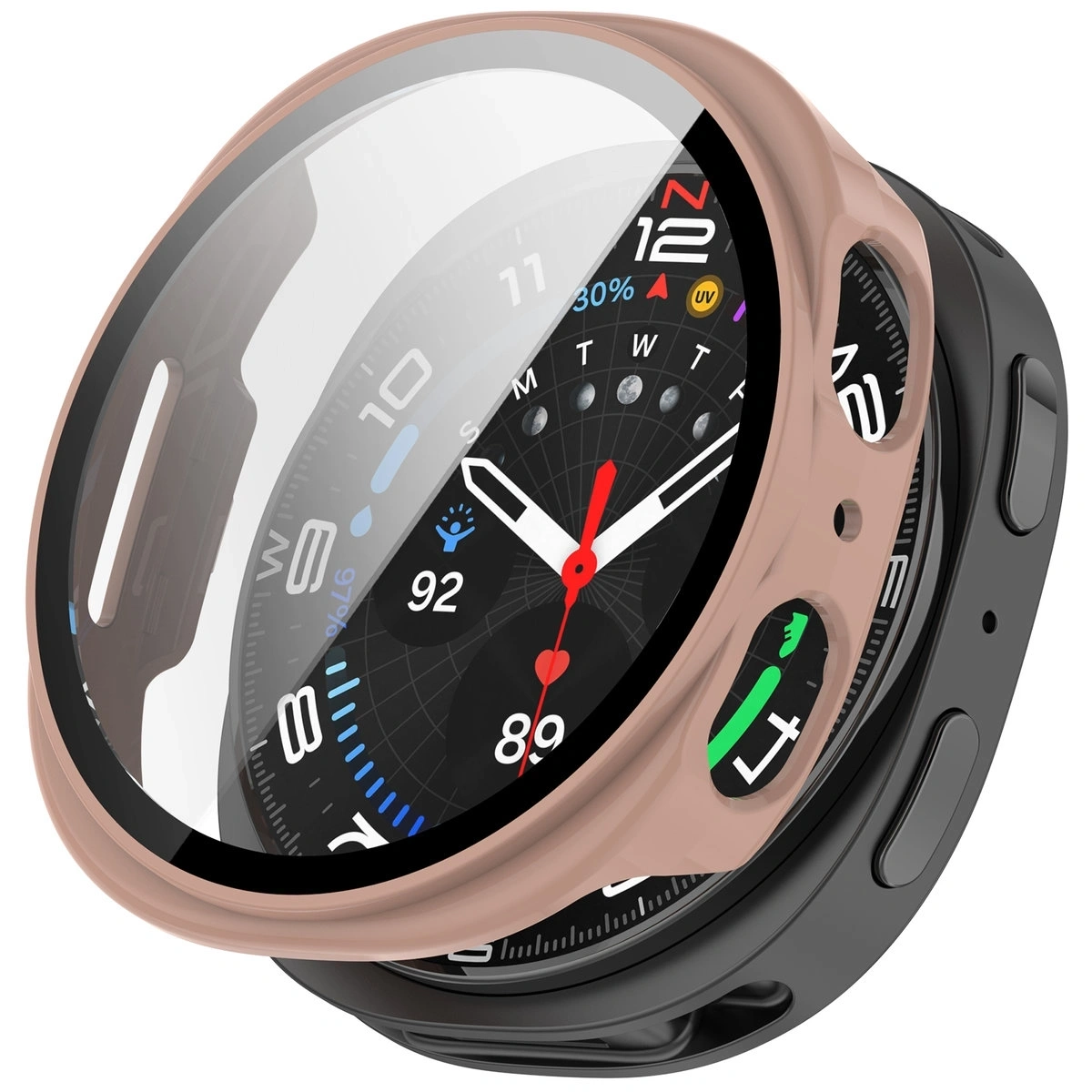 Kryt Bizon Case+Glass Watch Samsung Galaxy Watch 8 44mm pink