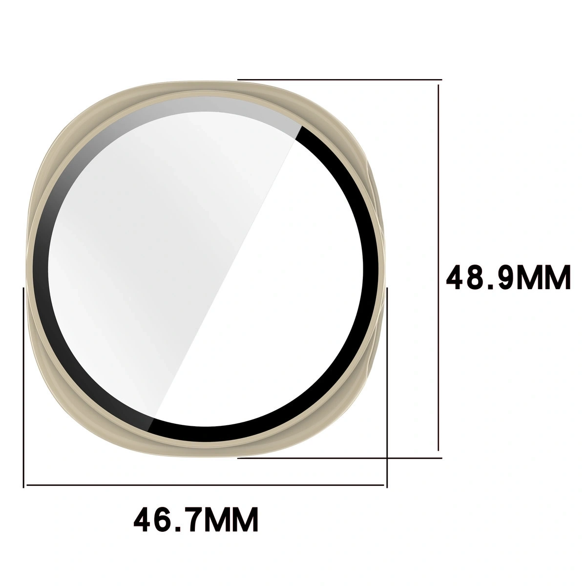 Kryt Bizon Case+Glass Watch Samsung Galaxy Watch 8 44mm beige