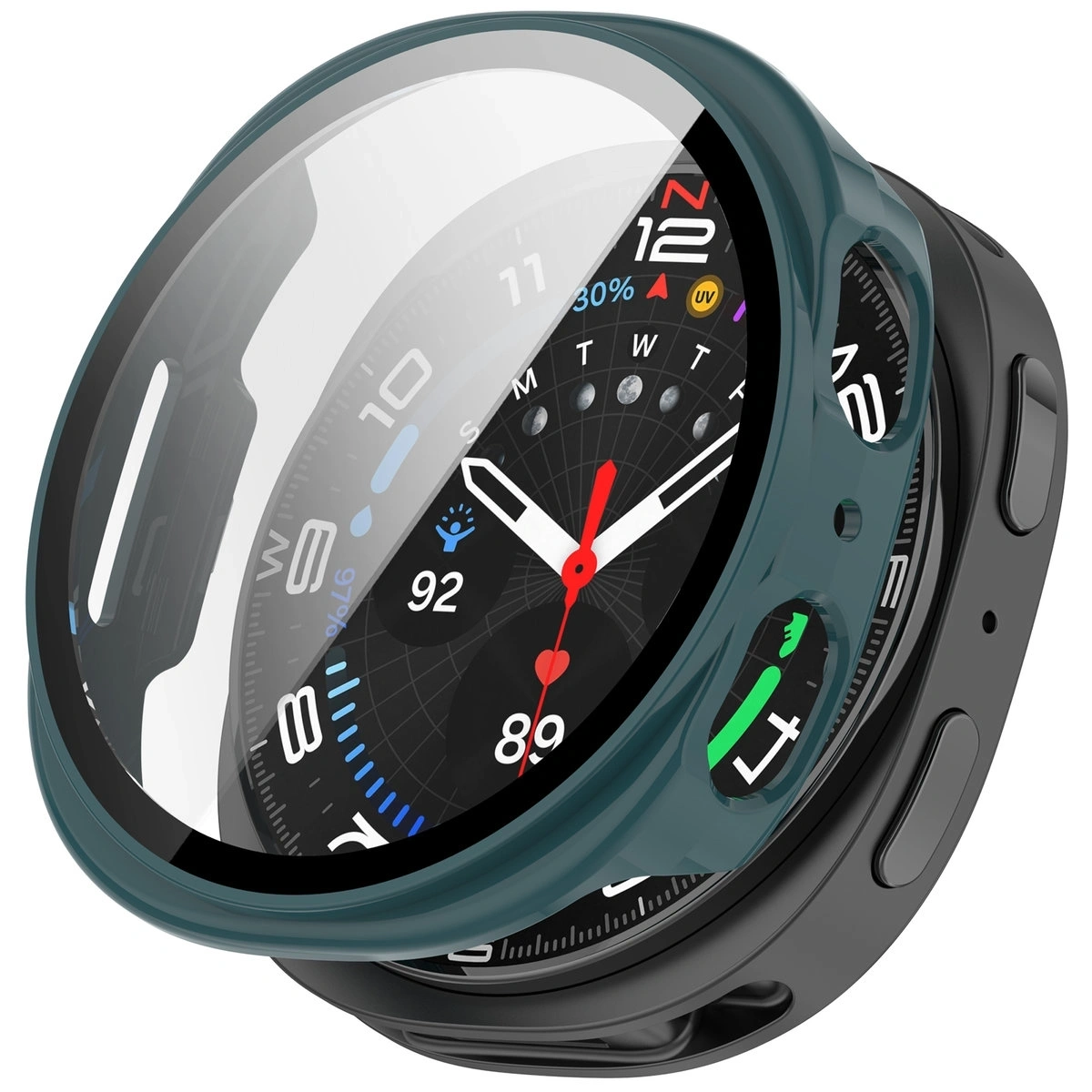 Kryt Bizon Case+Glass Watch Samsung Galaxy Watch 8 44mm green