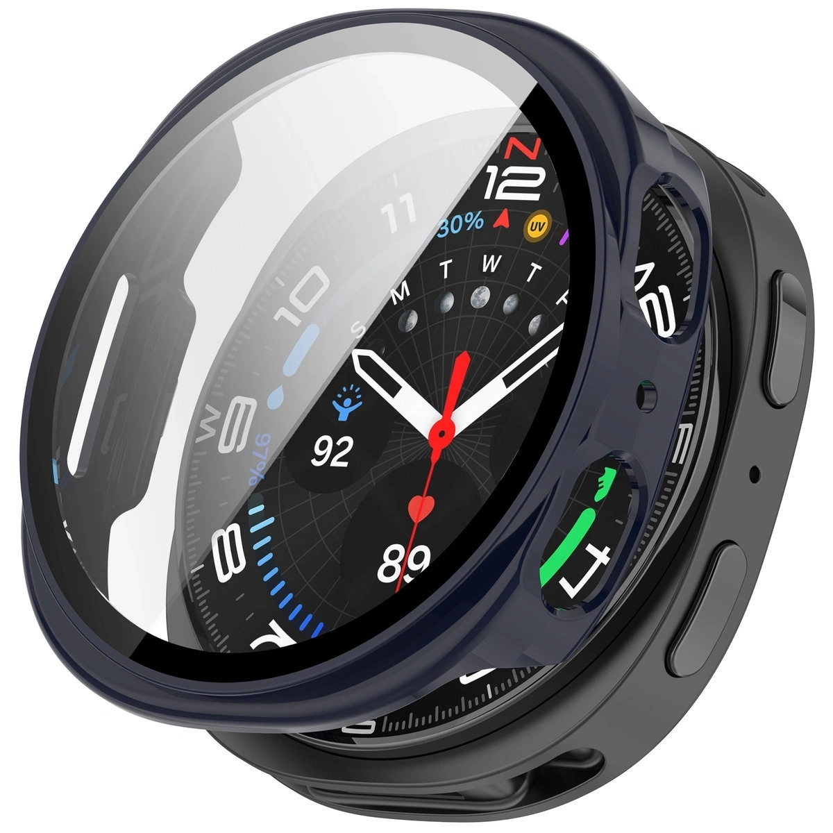 Kryt Bizon Case+Glass Watch Samsung Galaxy Watch 8 44mm blue