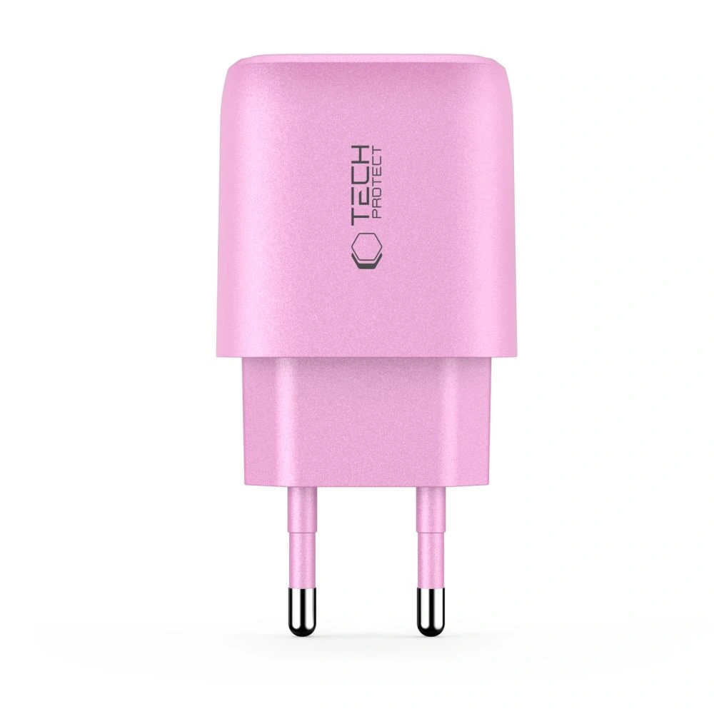 Síťová nabíječka Tech-Protect NCA20 USB-A, USB-C Network Charger PD 20W / QC3.0 Baby Pink