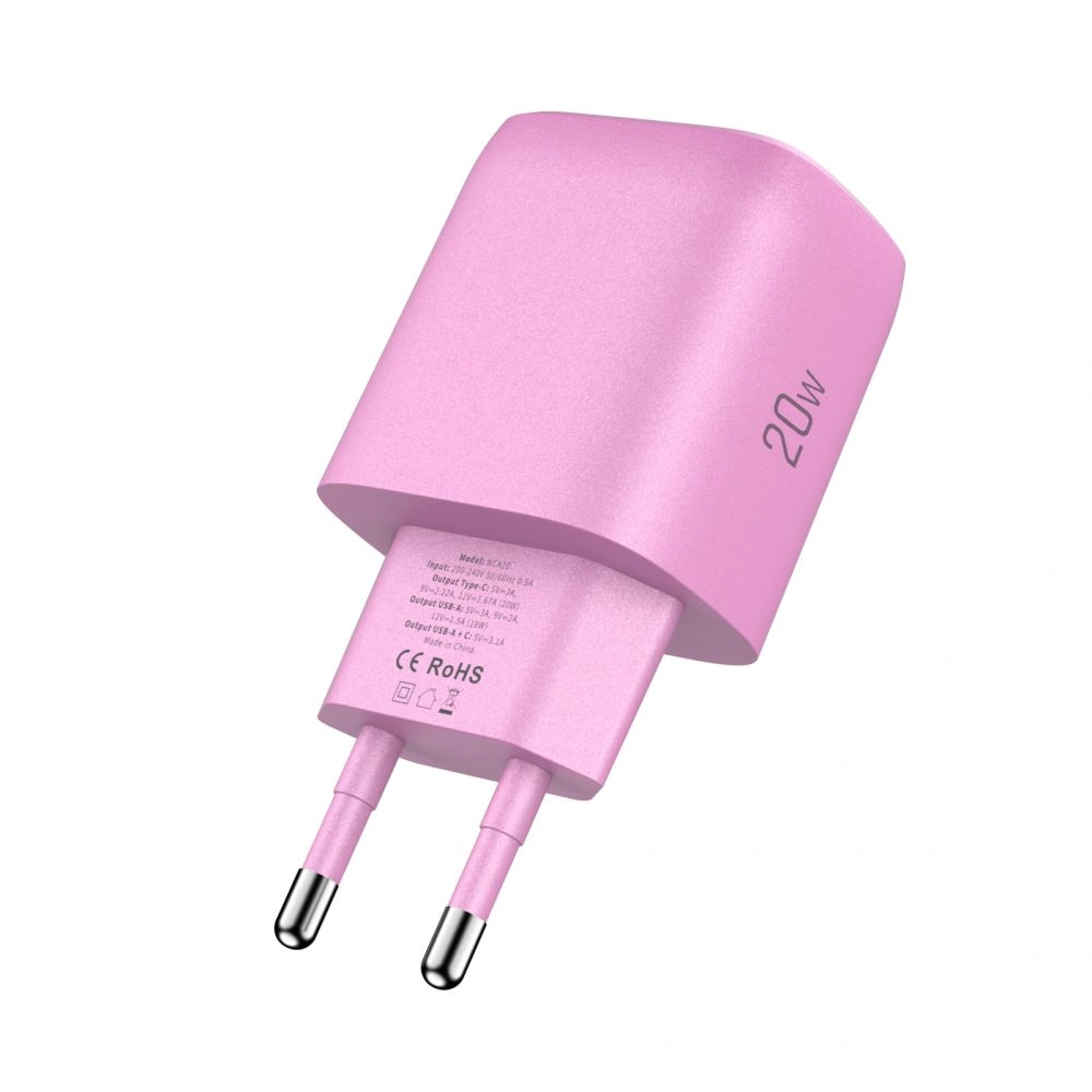 Síťová nabíječka Tech-Protect NCA20 USB-A, USB-C Network Charger PD 20W / QC3.0 Baby Pink